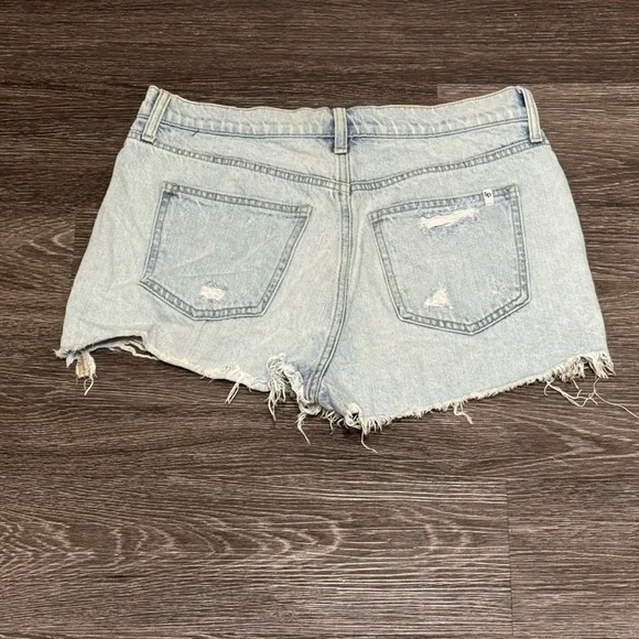 Sneak Peek Light Blue Distressed Jean Shorts - Picture 2 of 2